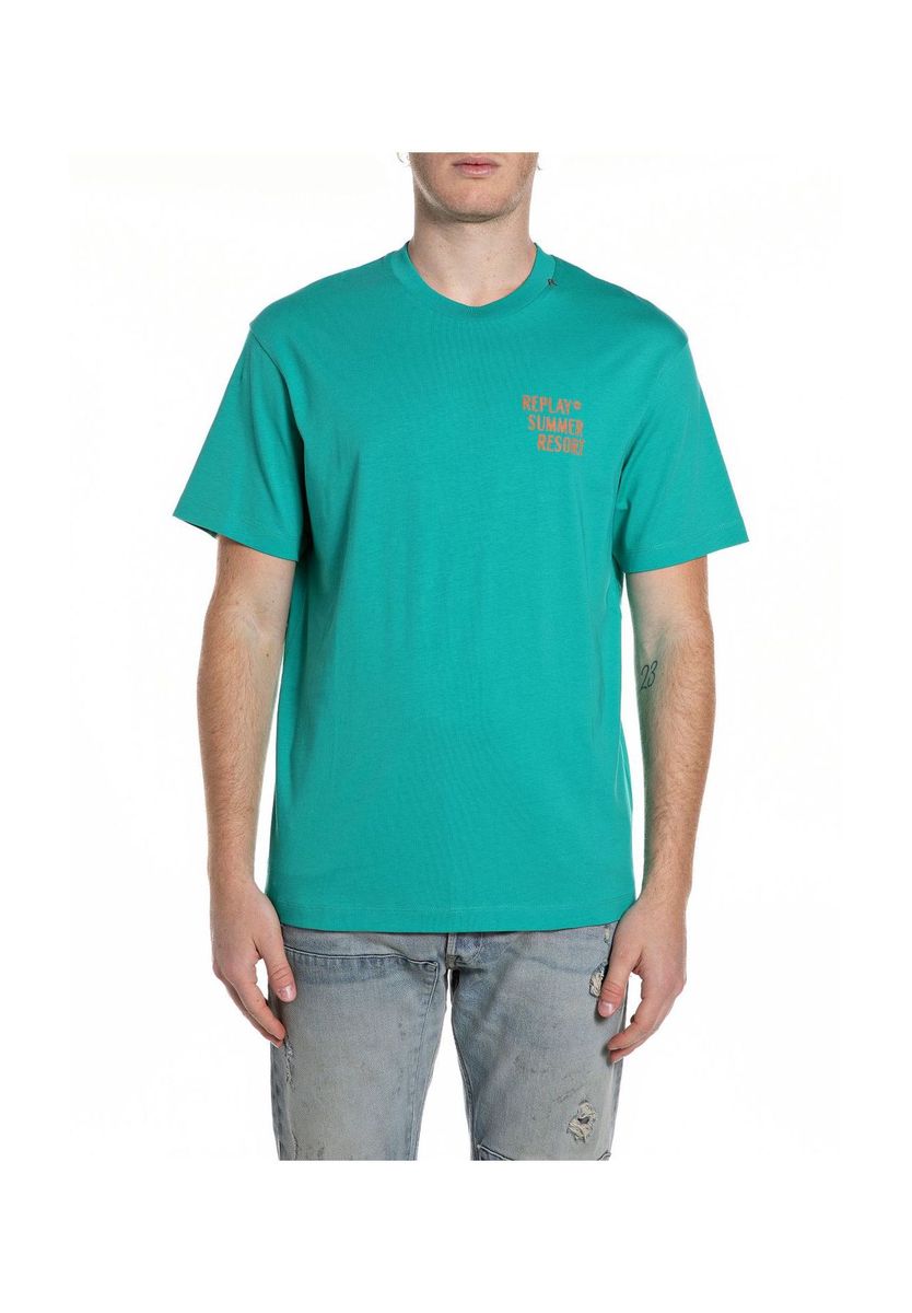 Baumwoll T-Shirt mit Grafikprint und Rundhalsausschnitt