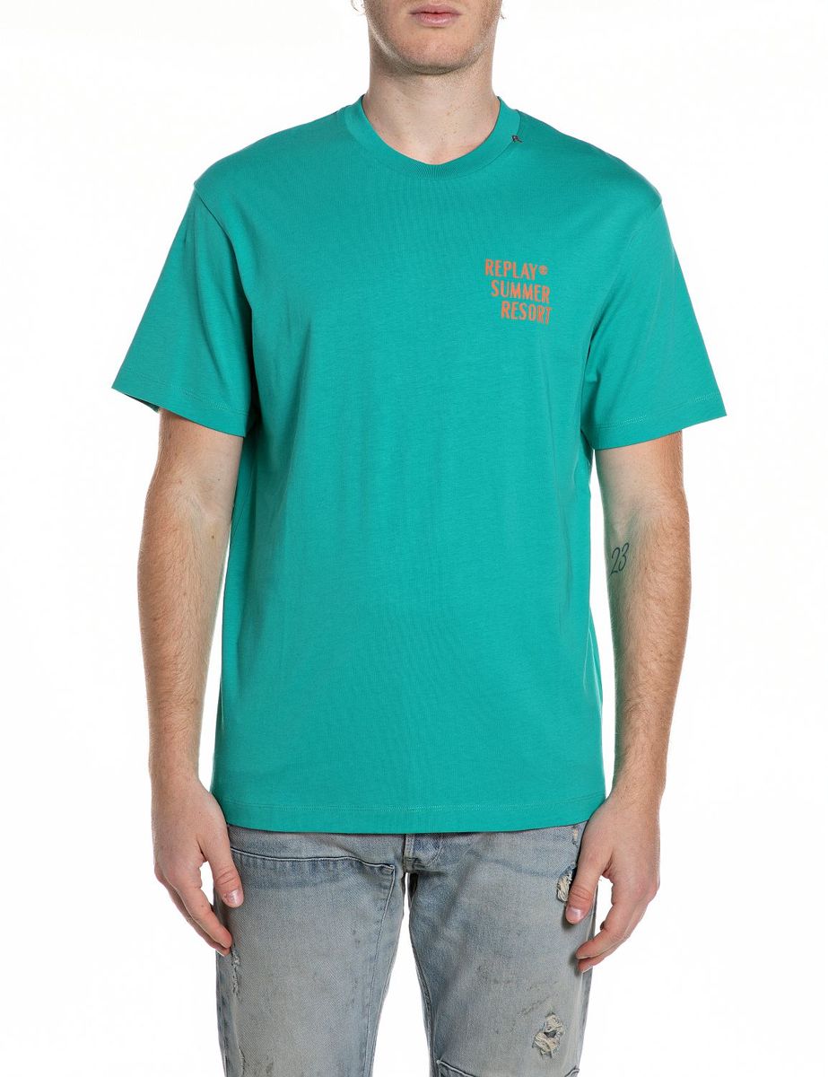 Baumwoll T-Shirt mit Grafikprint und Rundhalsausschnitt