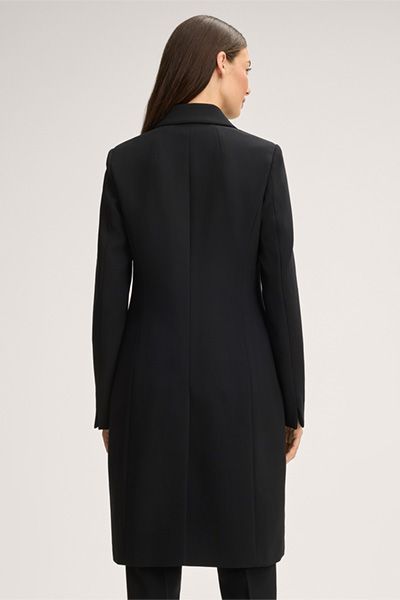 Windsor Wollkrepp-Doppelreiher-Gehrock in Schwarz