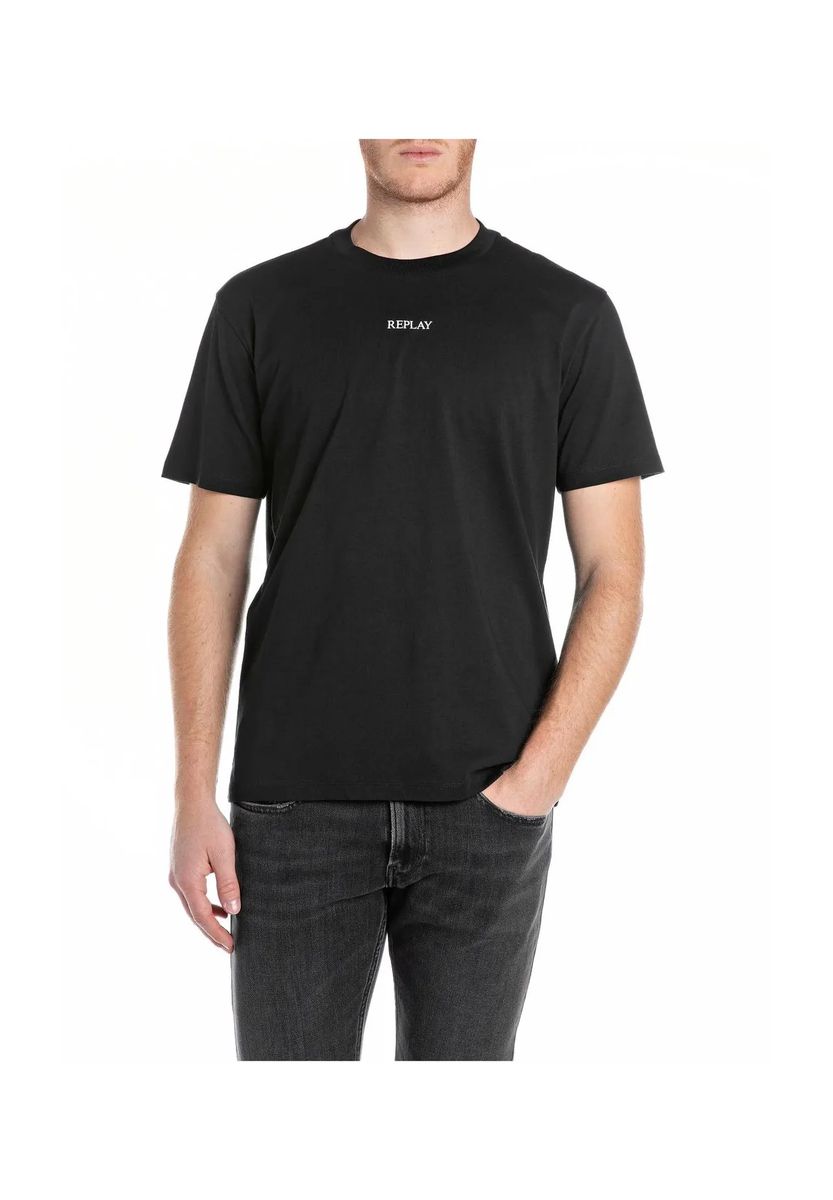 Klassisches Baumwoll-T-Shirt mit Logo-Print
