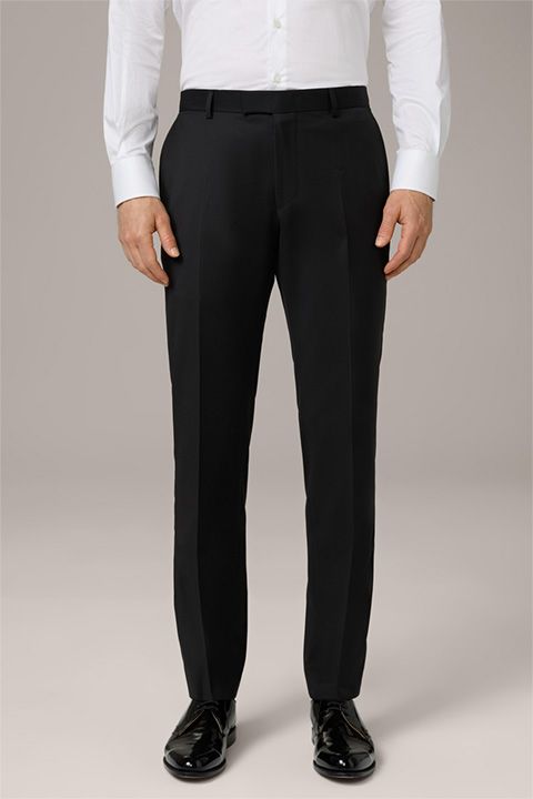 Schurwolle Schwarze Anzughose Slim Fit Klassischer Schneiderstil