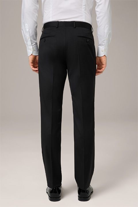 Schurwolle Schwarze Anzughose Slim Fit Klassischer Schneiderstil