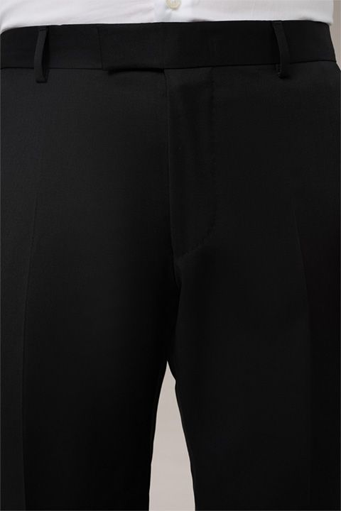 Schurwolle Schwarze Anzughose Slim Fit Klassischer Schneiderstil