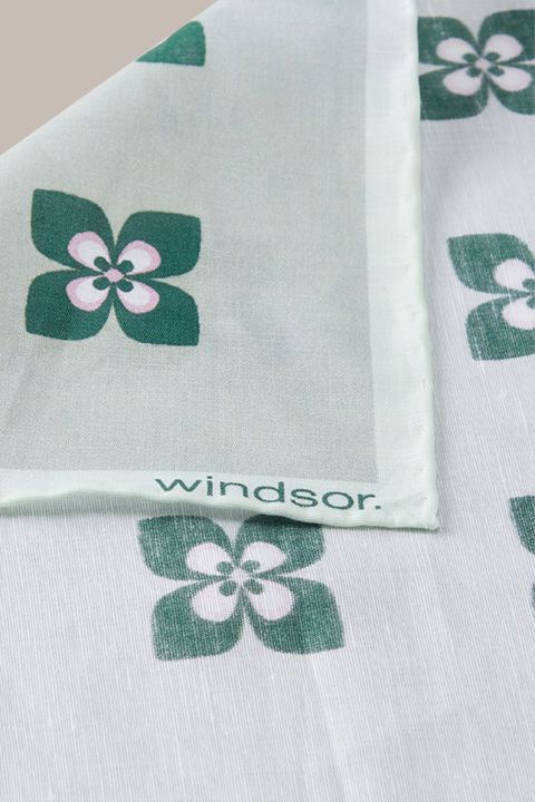 Windsor Einstecktuch aus Leinen und Baumwolle in Grün mit Blumenmuster