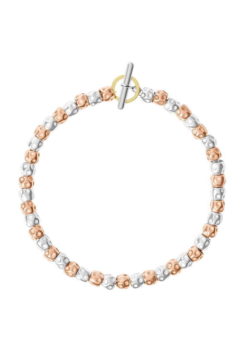 Zweifarbige Perlenarmband mit Knebelverschluss