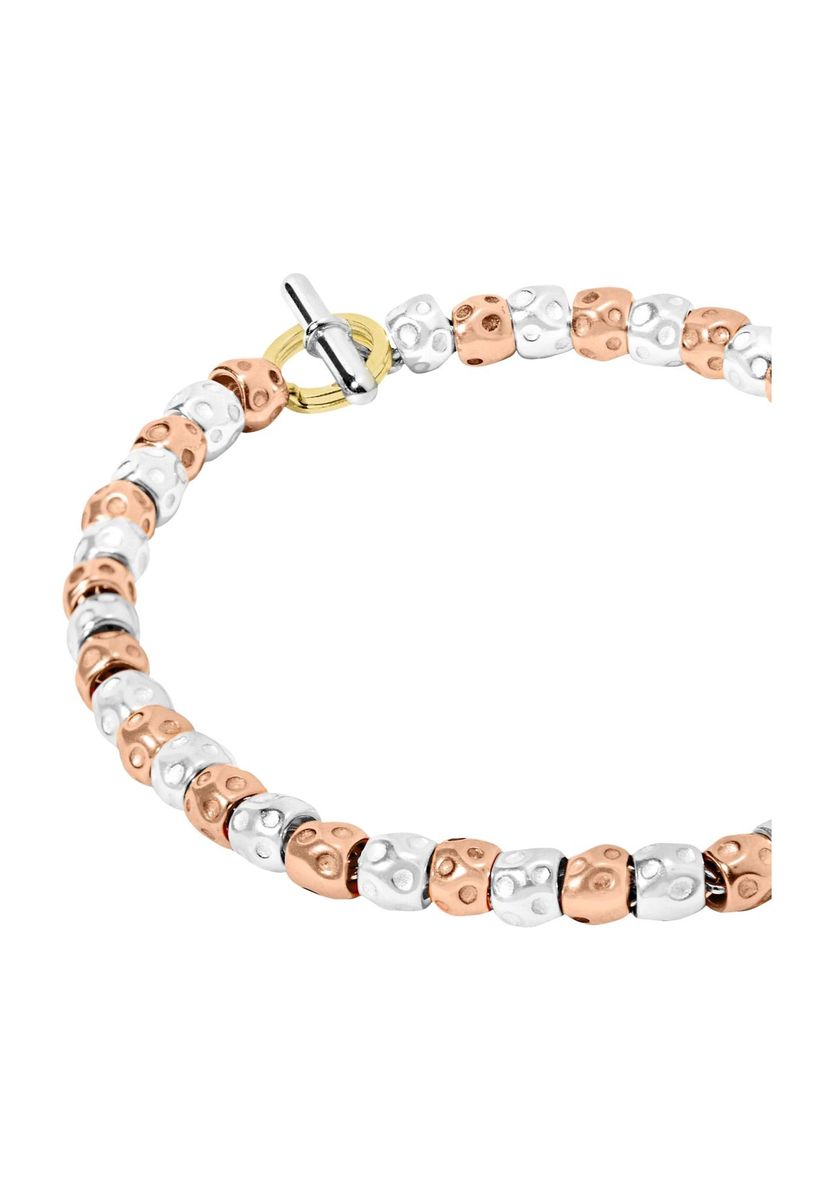 Zweifarbige Perlenarmband mit Knebelverschluss