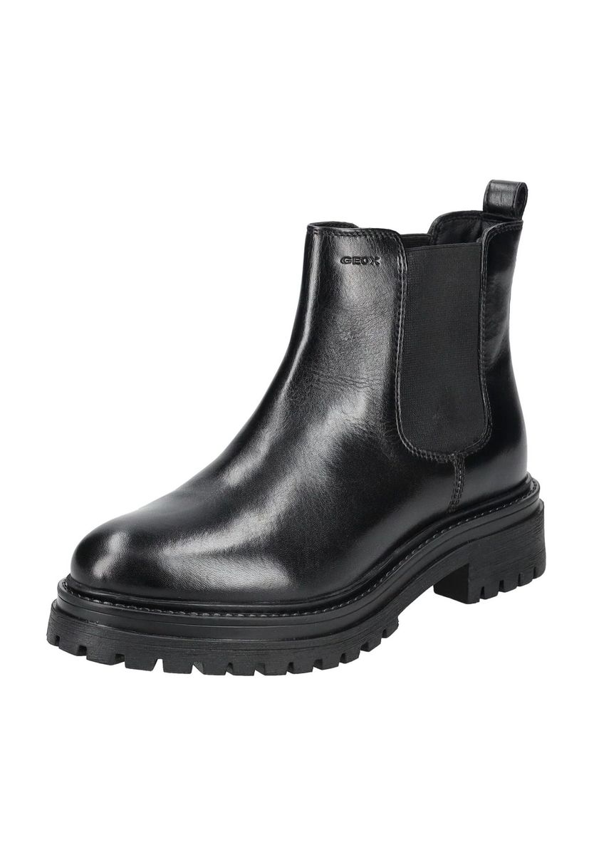 Klassische schwarze Chelsea Lederstiefelette