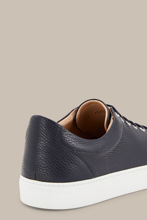 Ludwig Reiter Flat Tennis Sneaker in Marineblau genarbtem Leder unisex