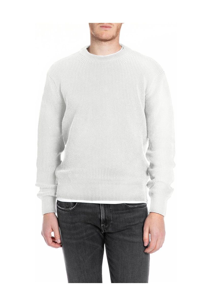 Klassischer Rippstrick-Baumwollpullover