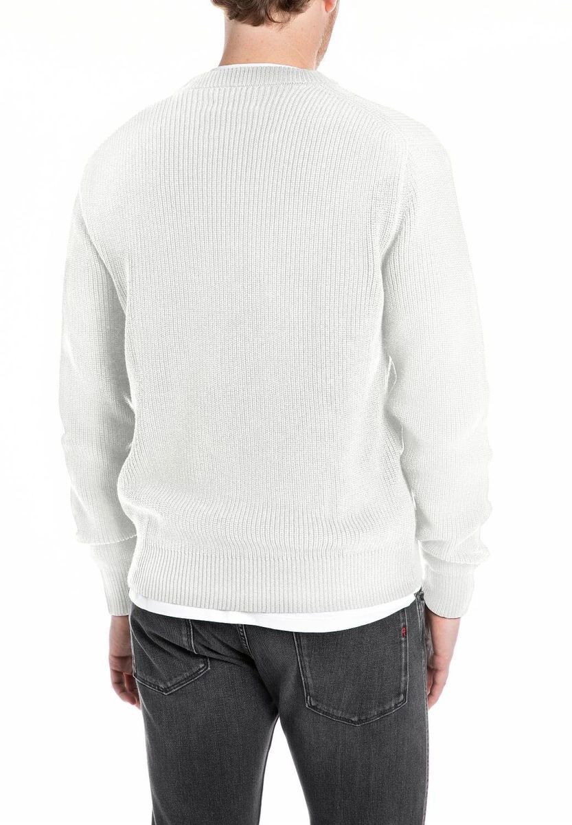 Klassischer Rippstrick-Baumwollpullover