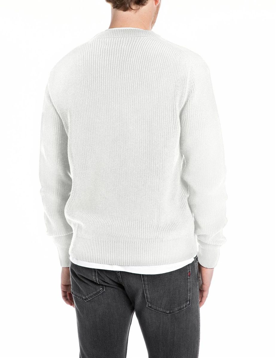 Klassischer Rippstrick-Baumwollpullover