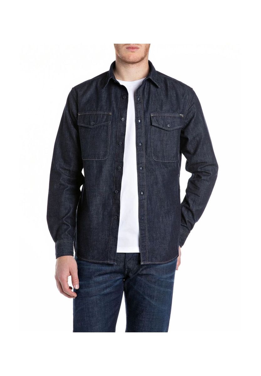 Herren Jeanshemd mit dunkler Waschung