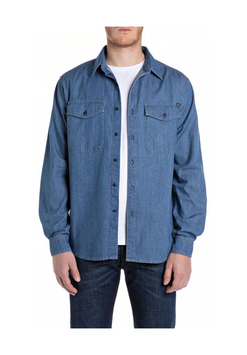 Herren Jeanshemd mit dunkler Waschung