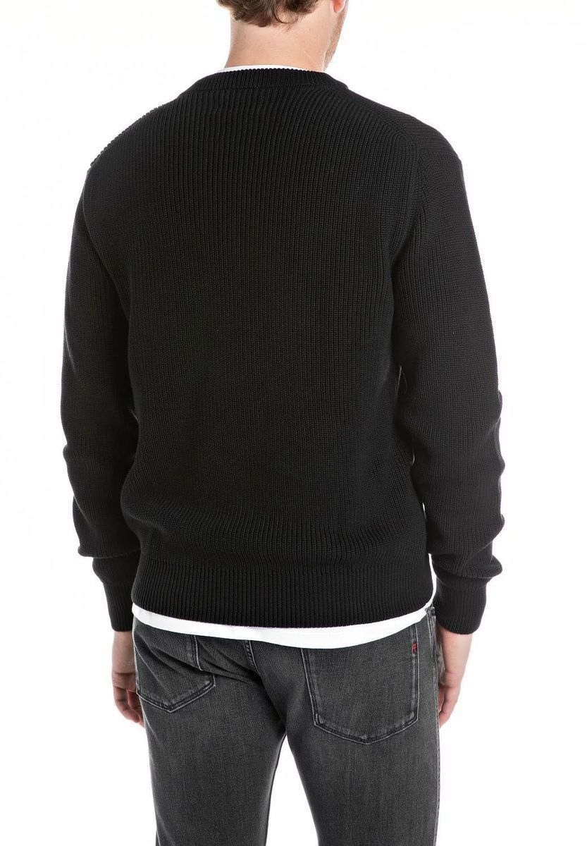 Klassischer Baumwollpullover mit Rundhalsausschnitt