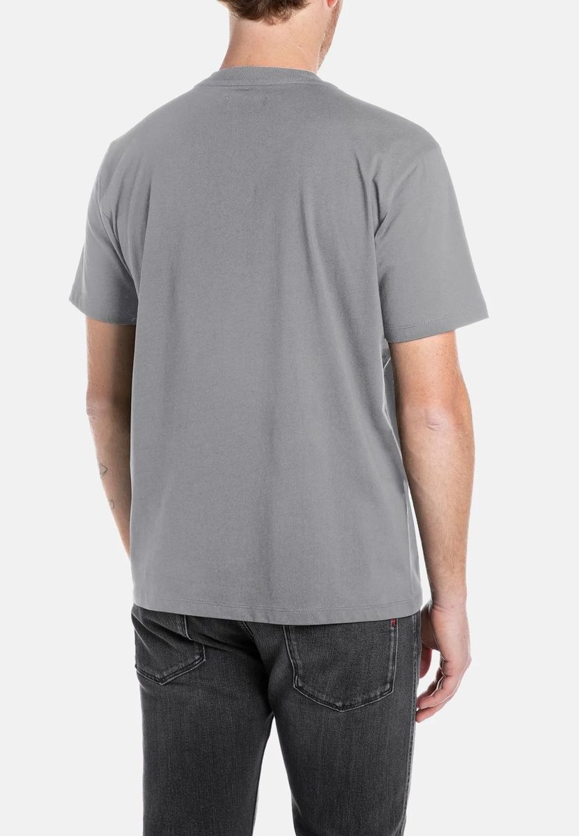 Klassisches einfarbiges Baumwoll T-Shirt mit Rundhalsausschnitt
