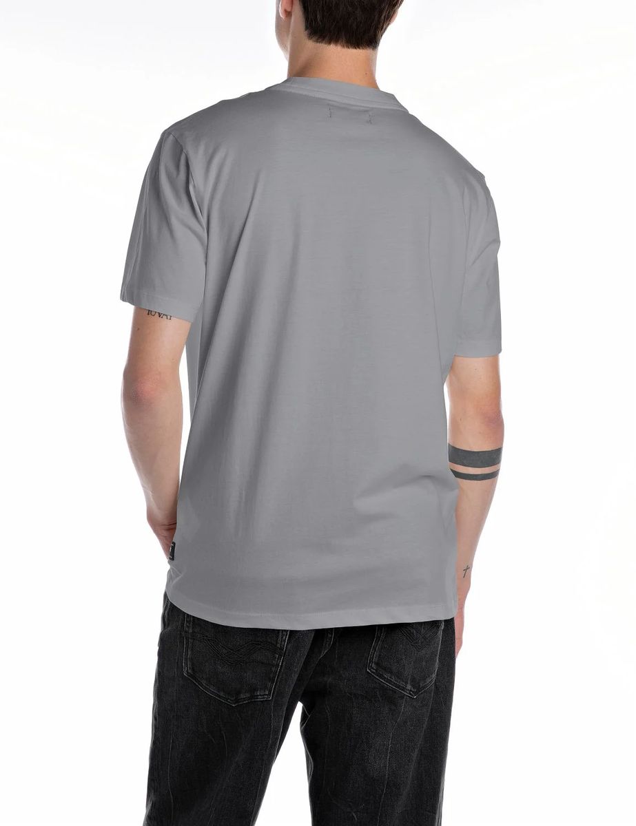Klassisches einfarbiges Baumwoll T-Shirt mit Rundhalsausschnitt