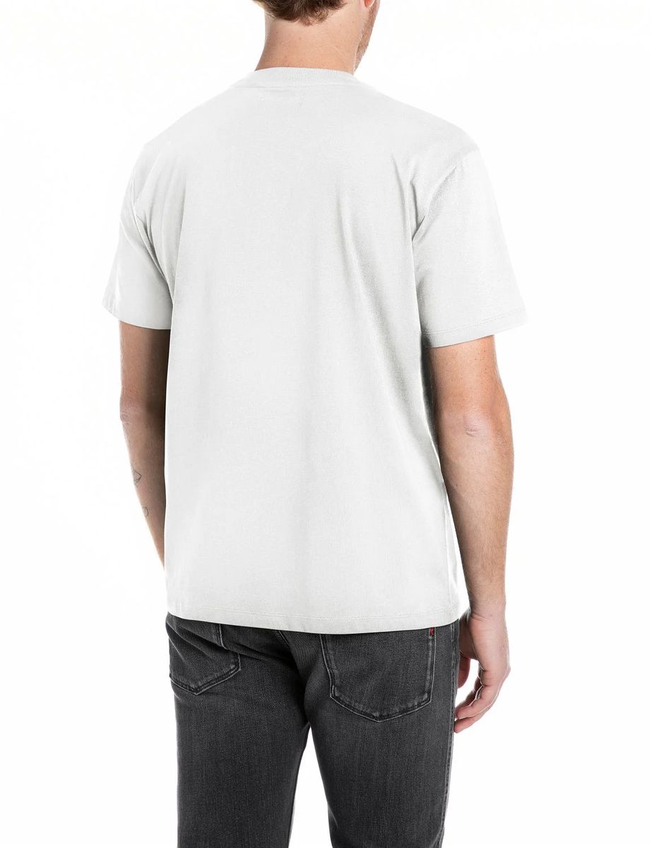 Klassisches weißes Baumwoll-Logo-T-Shirt