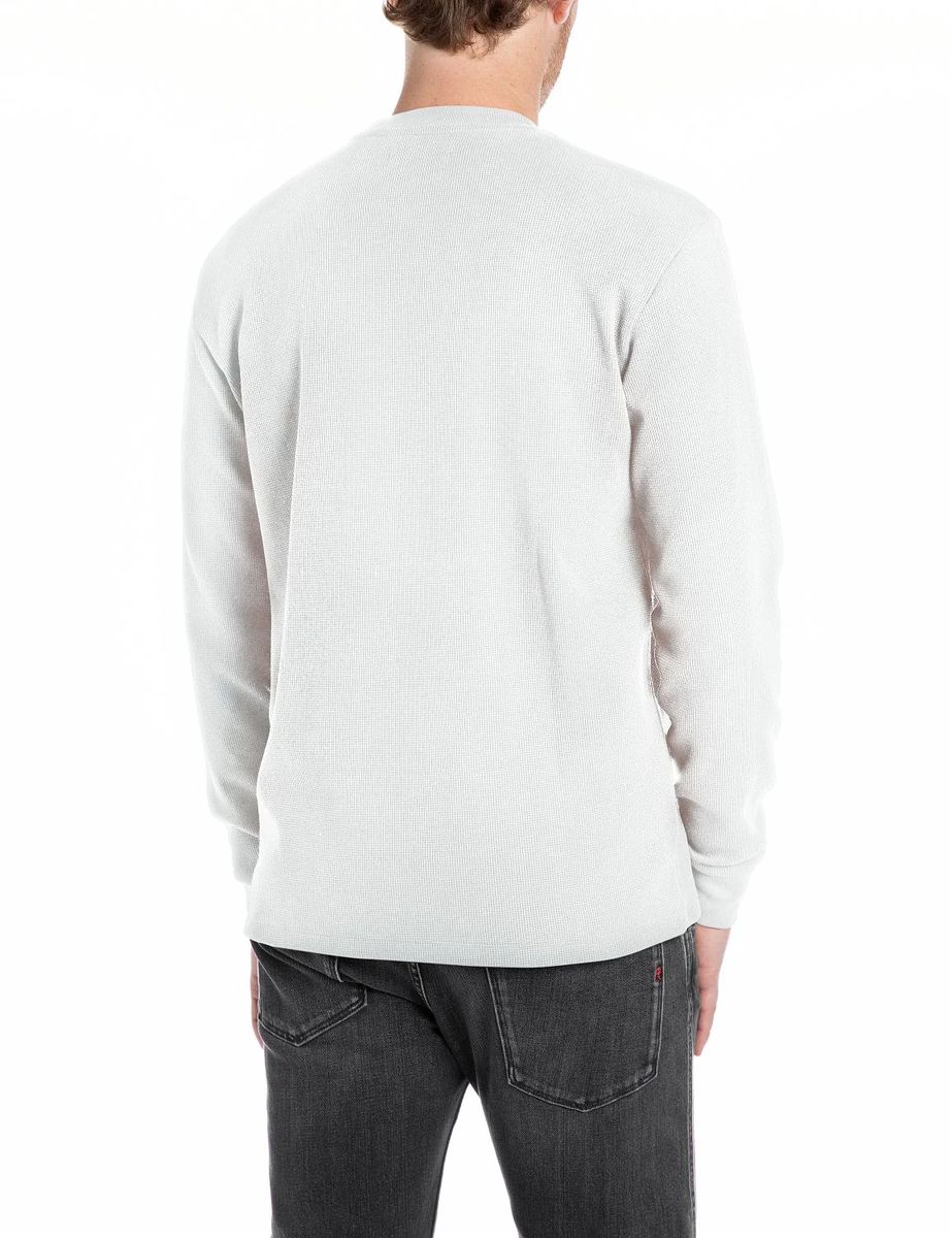 Minimalistischer Baumwoll-Pullover mit Rundhalsausschnitt