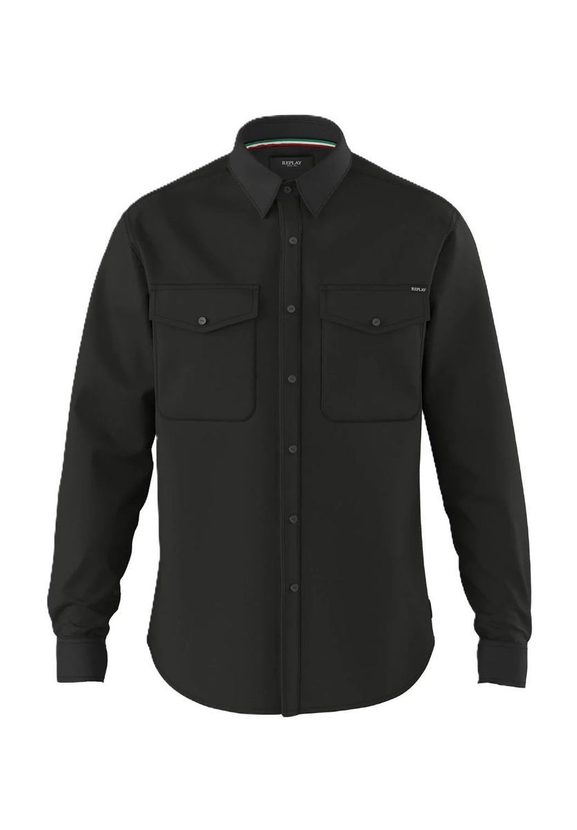 Herren Langarm Hemd mit Knopfleiste