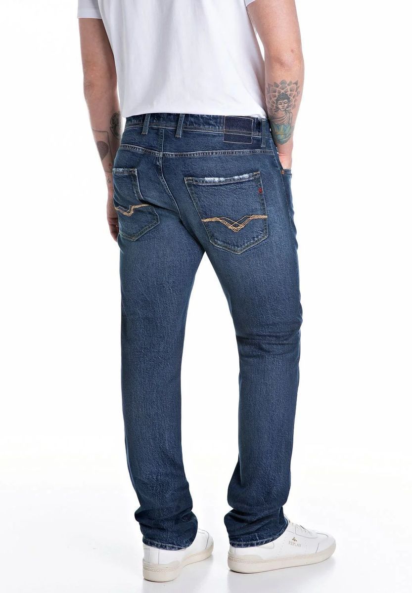 Lässige Straight-Leg Jeans in blauer Waschung