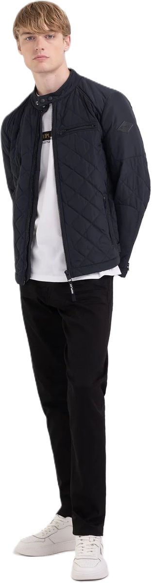 Gesteppte Bikerjacke mit Rautenmuster