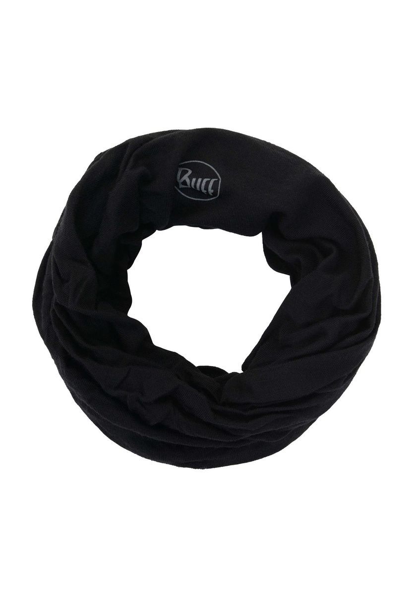 Schwarzer Multifunktionsschal aus Merinowolle