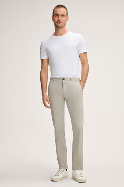 Baumwollstretch-Chino Cino in Beige, lässige Alltagshose