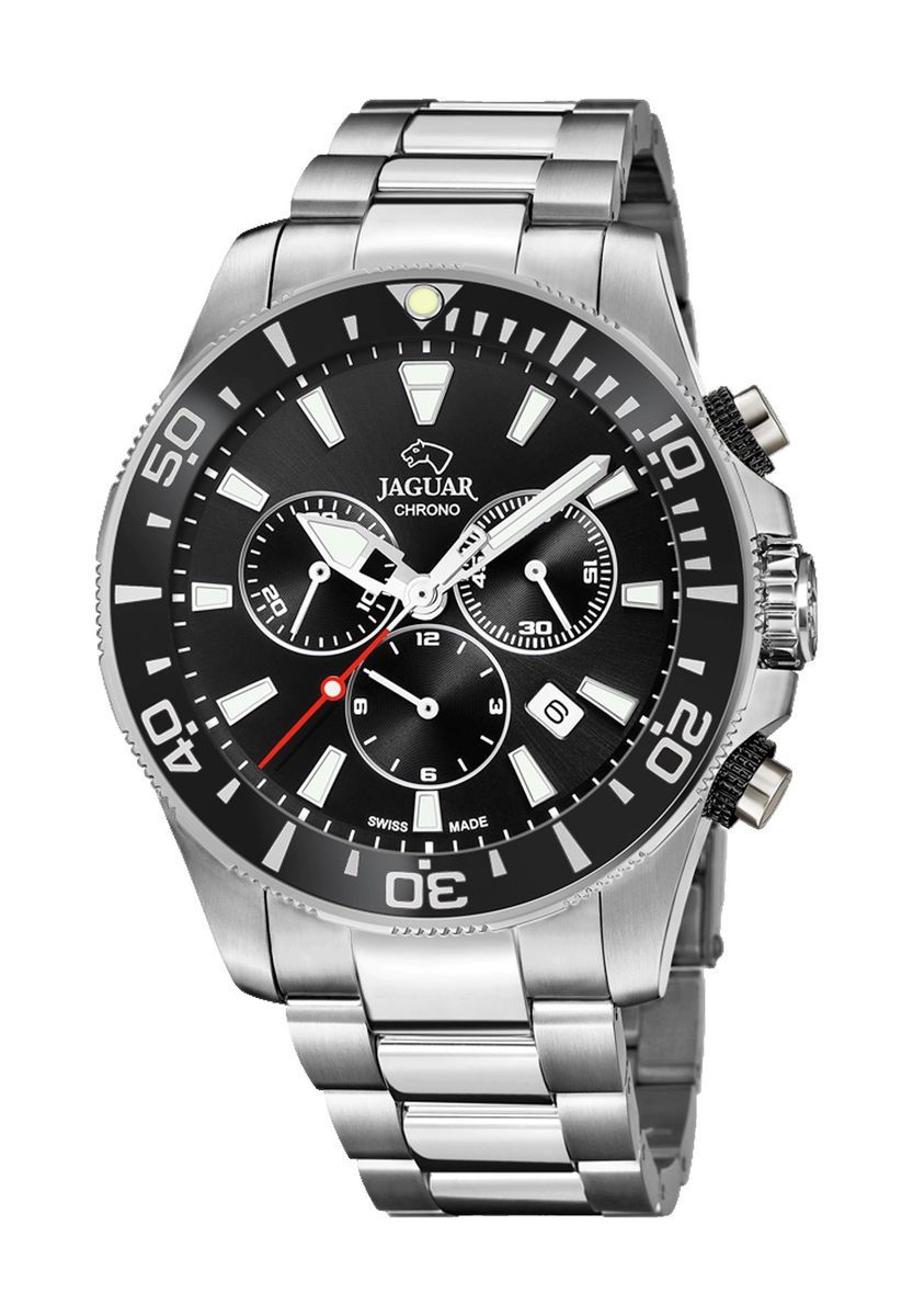 Herren Silberfarbene Chronographenuhr