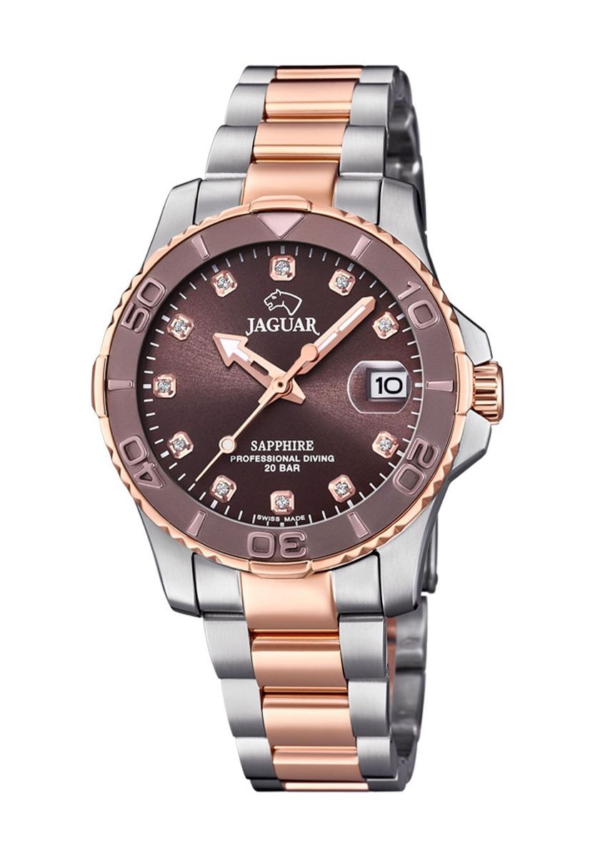 Bicolor Edelstahl Damen Taucheruhr