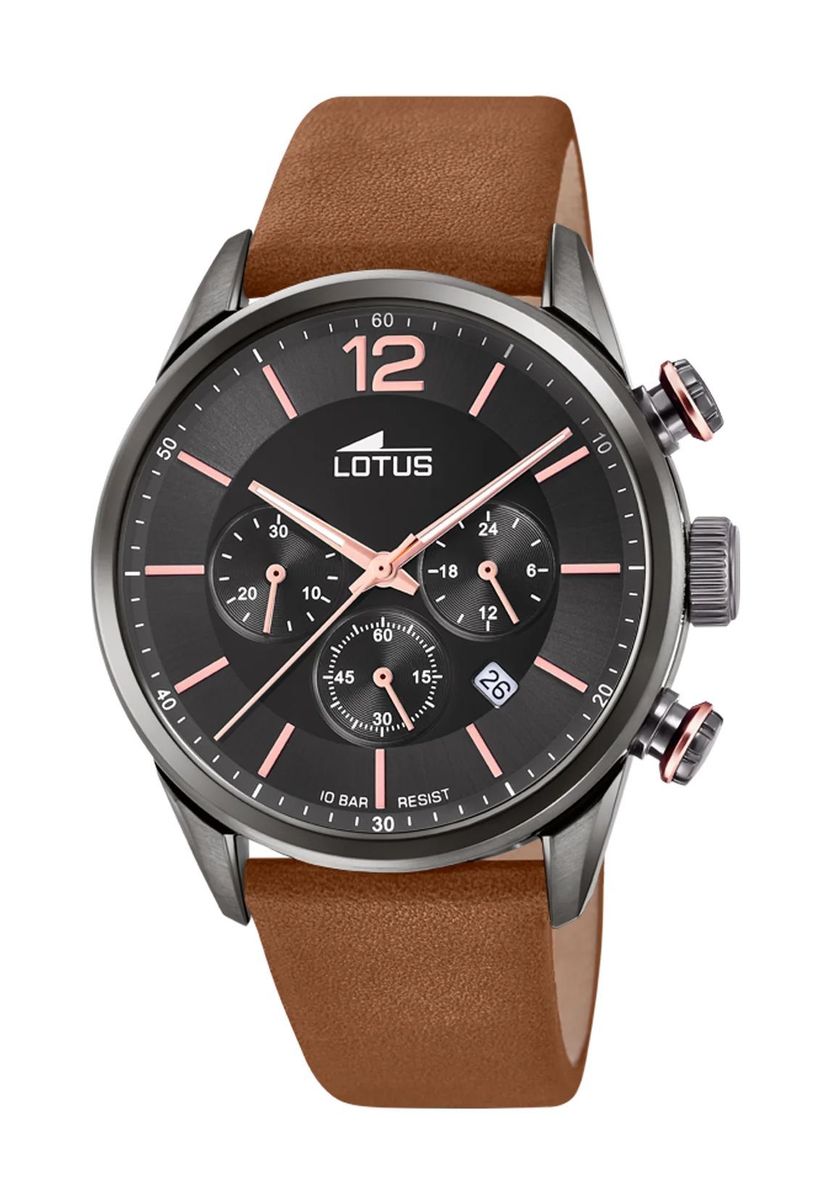 Klassische Chronographenuhr mit Lederarmband