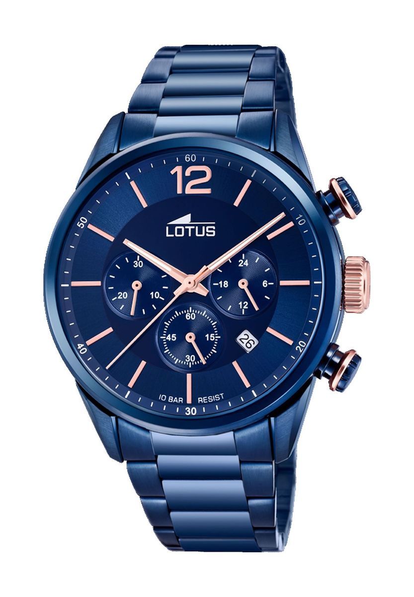 Herren Chronograph Uhr aus blauem Edelstahl