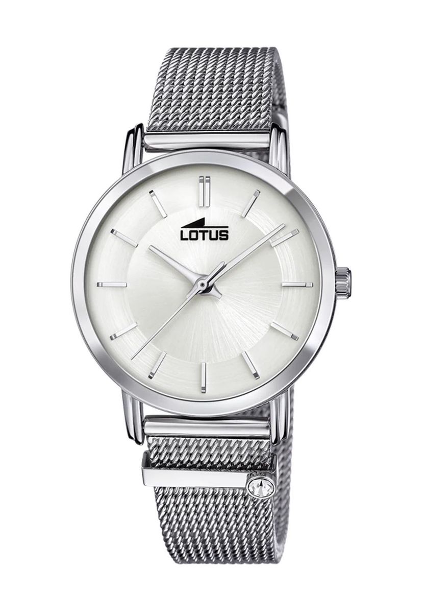 Silberne Edelstahl-Netzarmbanduhr