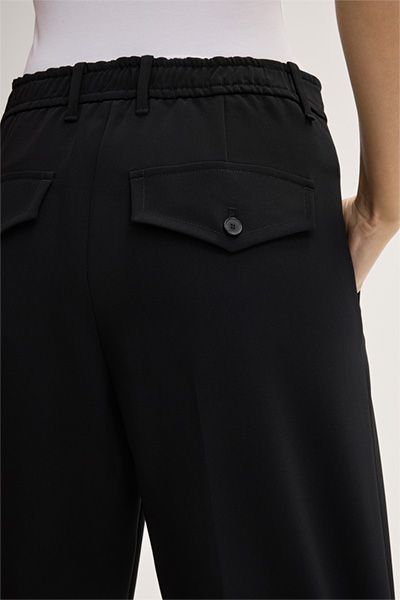 Unisex Schwarze Ballonhose mit Bundfalten und elastischem Bund