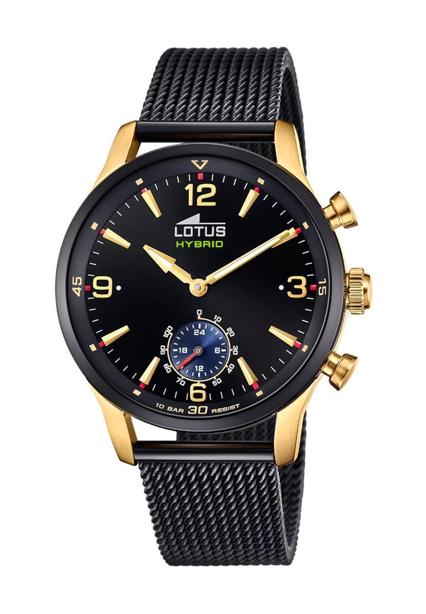 Hybrid Smartwatch Goldfarbenes Schwarzes Zifferblatt