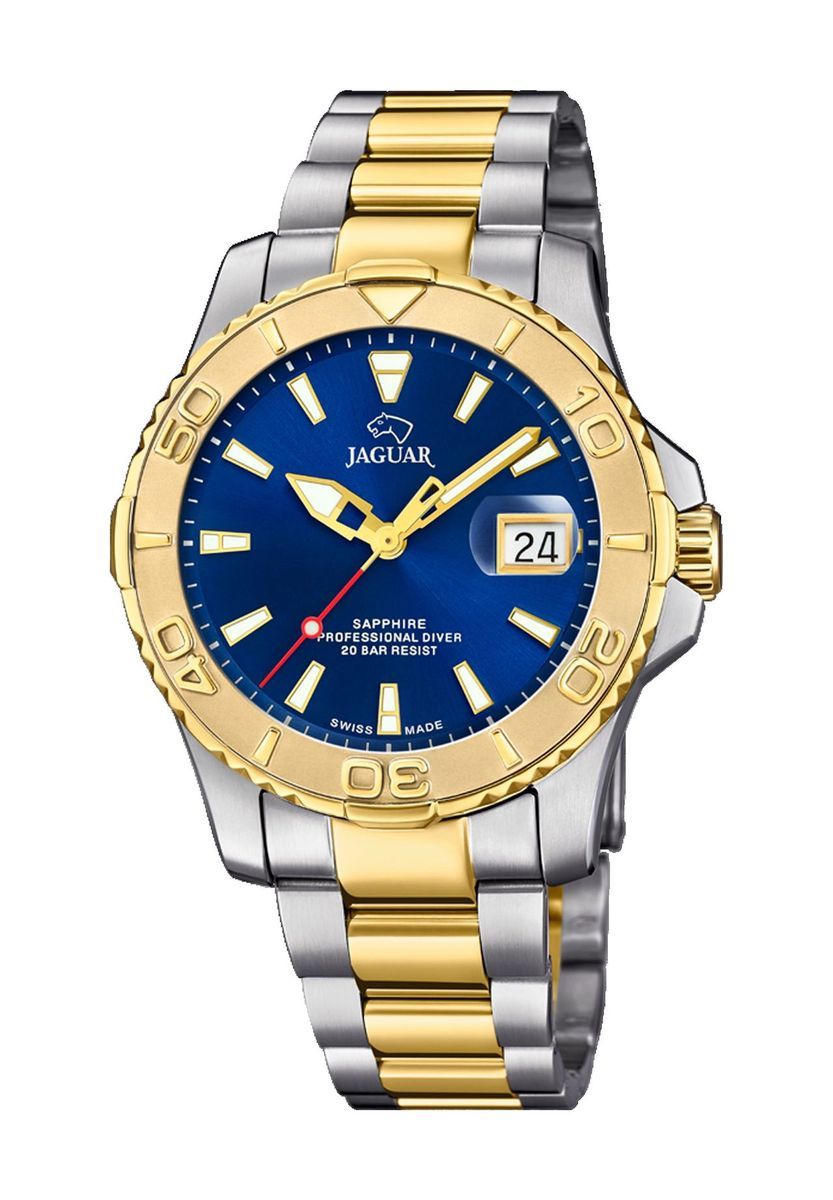 Professionelle Taucheruhr Gold und Silber