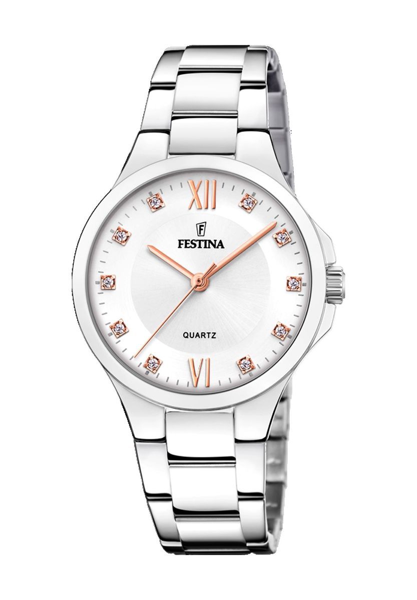 Elegante silberfarbene Edelstahluhr