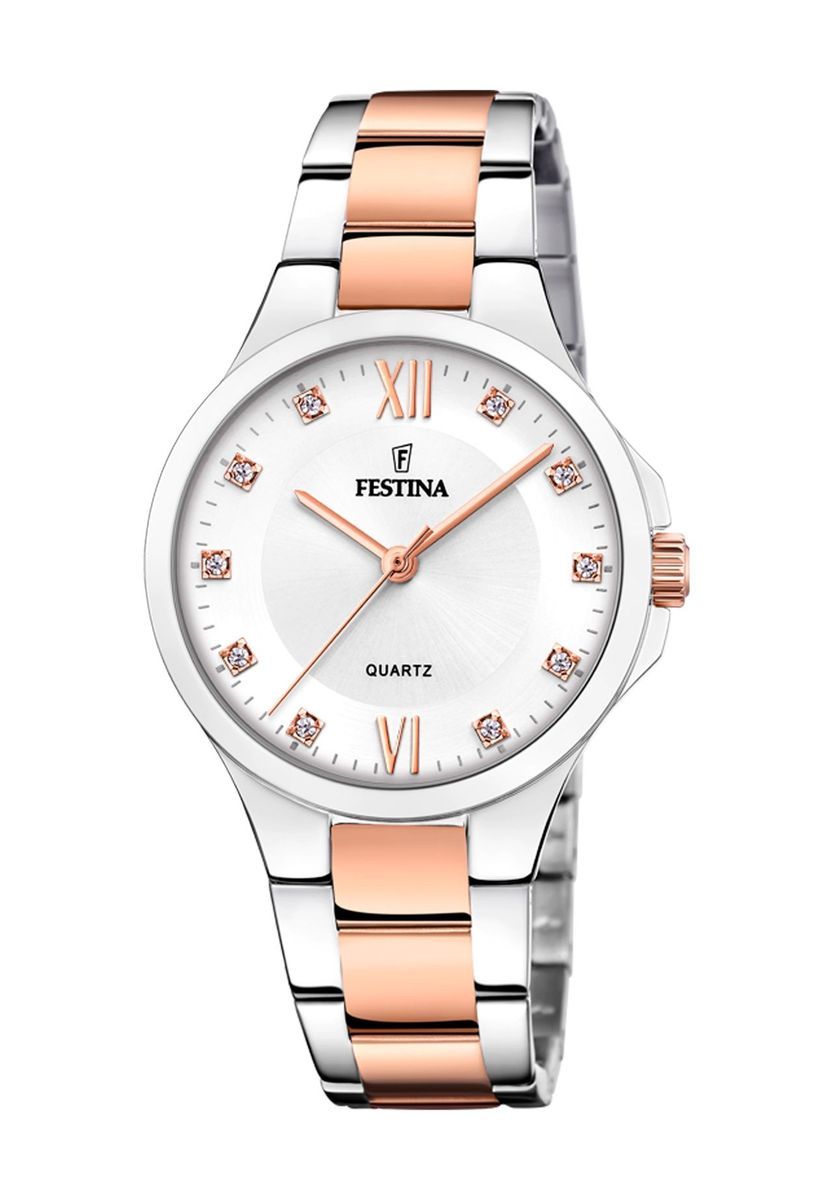 Zweifarbige Edelstahldamenarmbanduhr