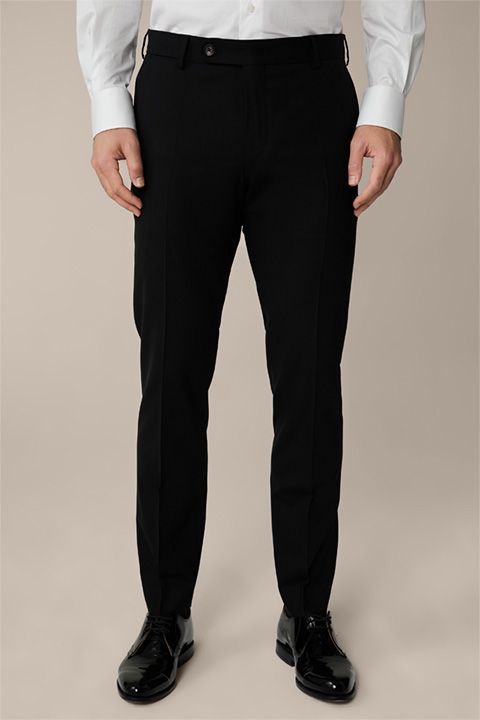 Windsor Bene Schwarze Slim-Fit Stoffhose Stretch Wollmischung