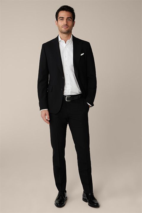 Windsor Bene Schwarze Slim-Fit Stoffhose Stretch Wollmischung