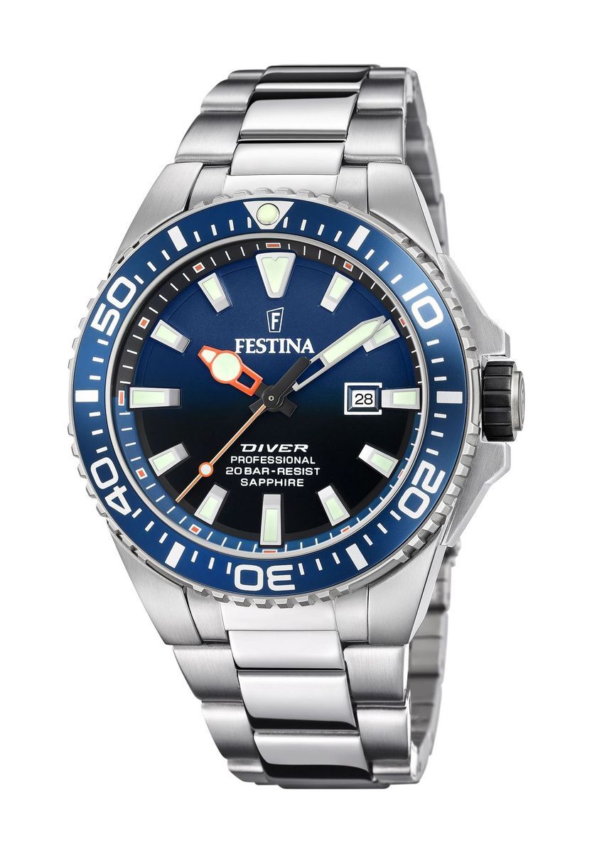 Blaue Edelstahl Taucheruhr