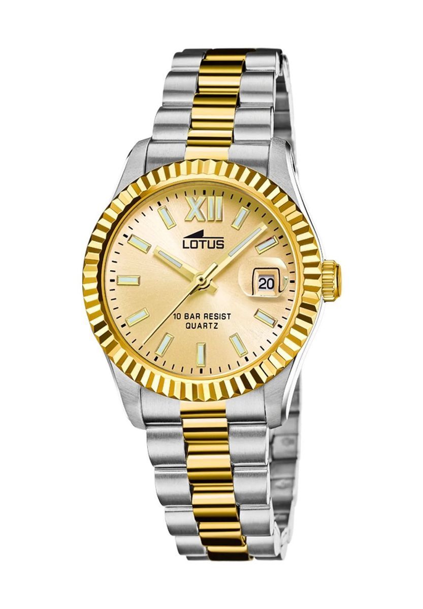 Zweifarbige Edelstahldamenarmbanduhr