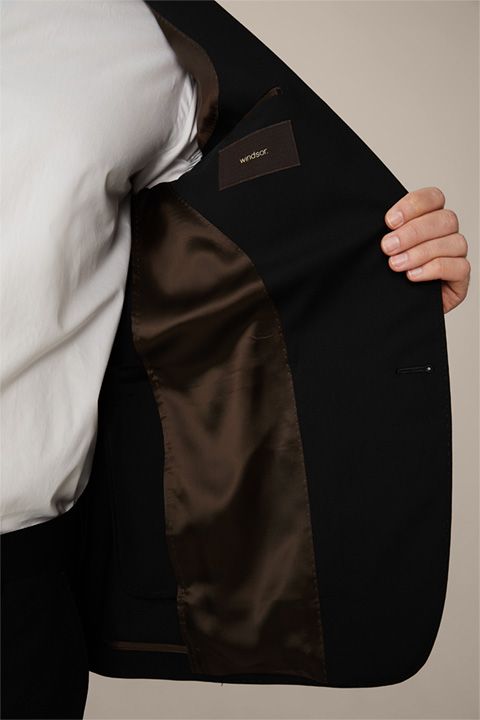 Windsor Sono Schwarzer Wollmischung Blazer Shaped Fit Moderner Stil