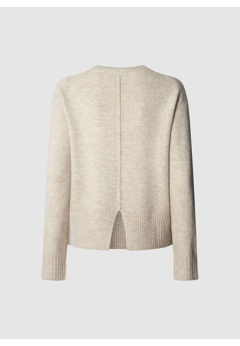 Locker geschnittener Strickpullover mit Rundhalsausschnitt