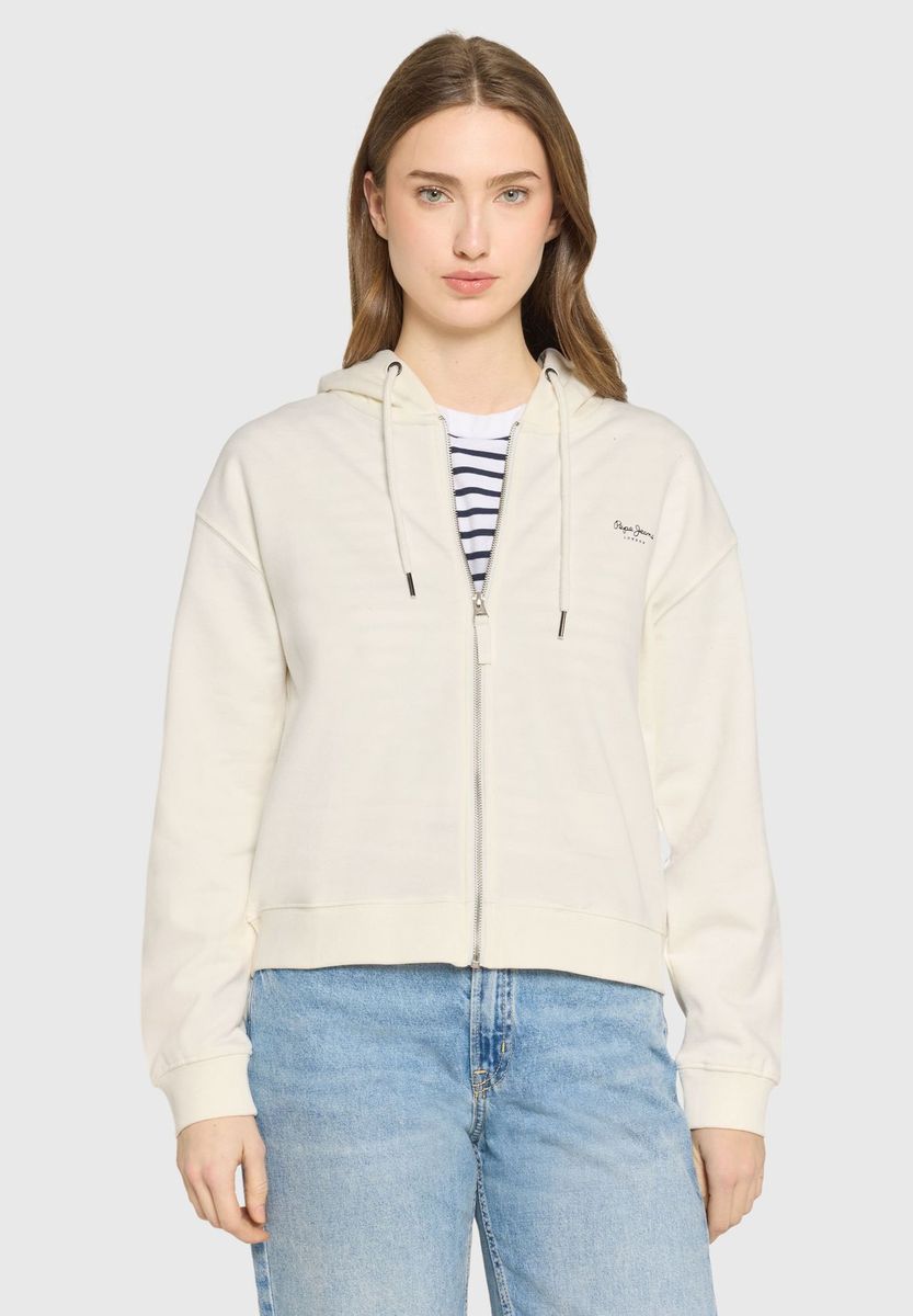 Lässige Kapuzenjacke mit Reißverschluss und Kordelzug