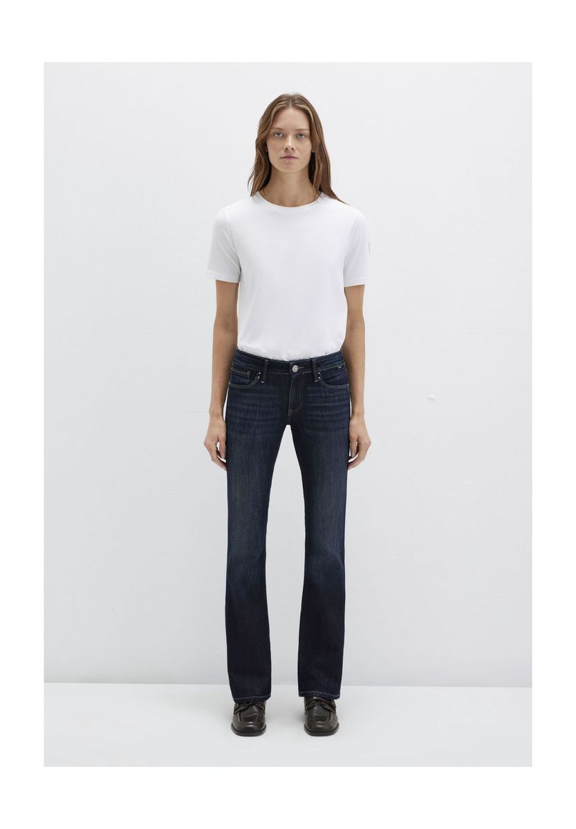 Dunkle Bootcut Jeans aus Denim