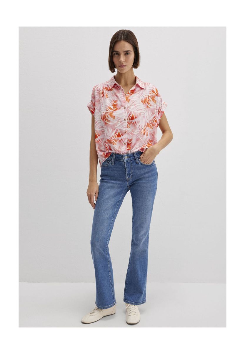 Tropisches Hemdbluse mit Knopfleiste