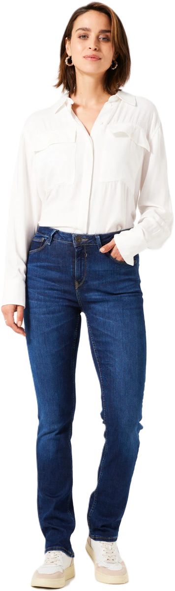Straight Leg Denim mit Used-Waschung