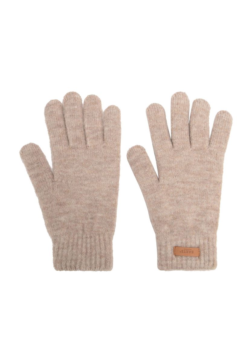 Klassische Strickhandschuhe mit Lederetikett