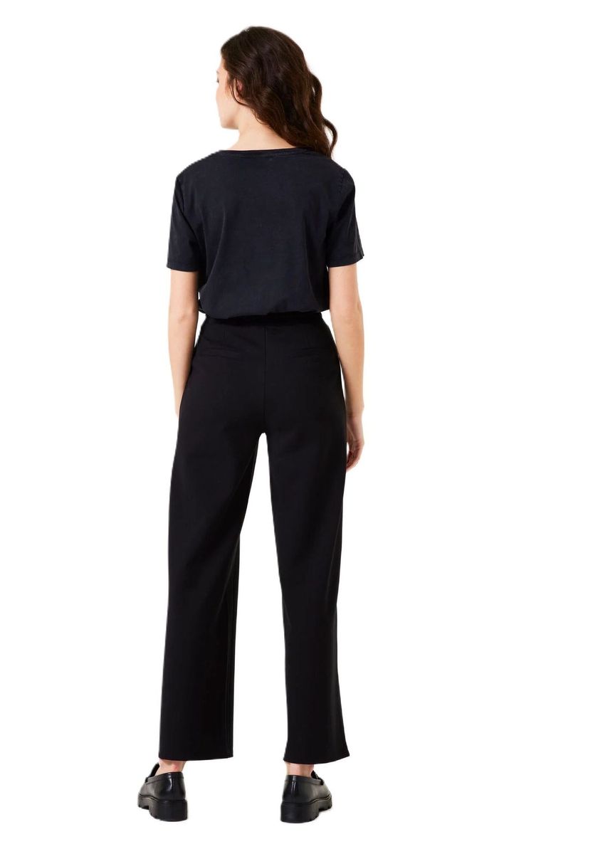 Damen Stoffhose Schwarz mit Gummibund