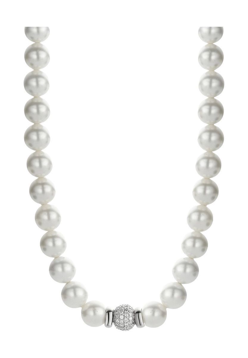 Elegante Perlenkette mit Zirkonia-Kugel